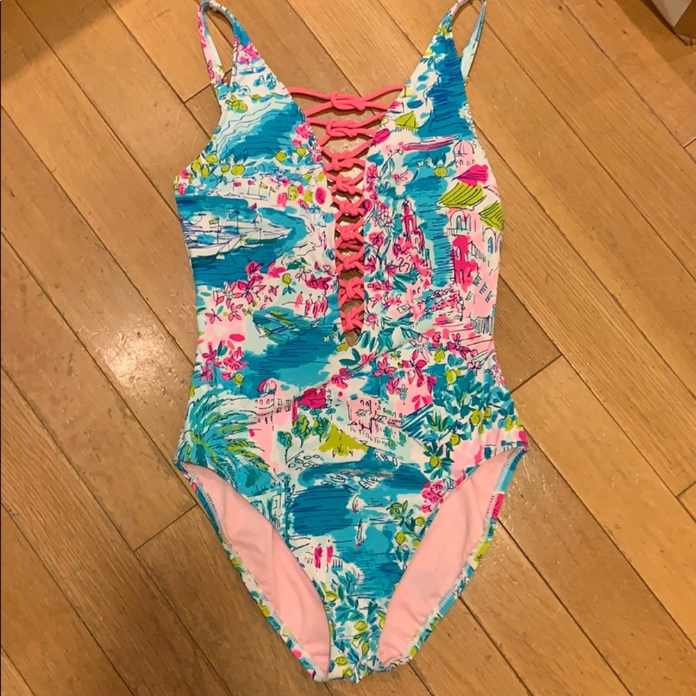 Isle Lattice One Piece Postcards from Positano